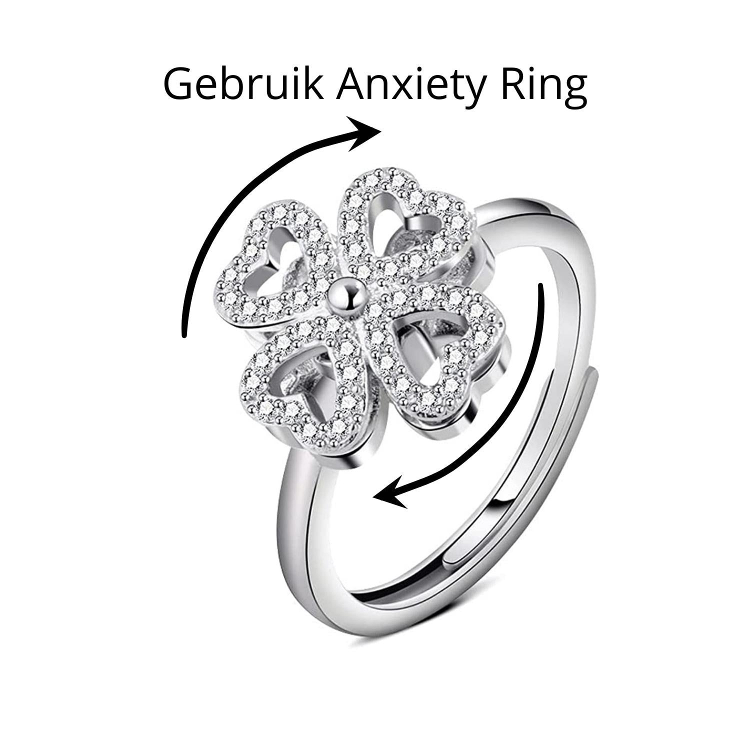 Anxiety Ring (Draairing Klavertje Vier) Zilver 925 Gebruik