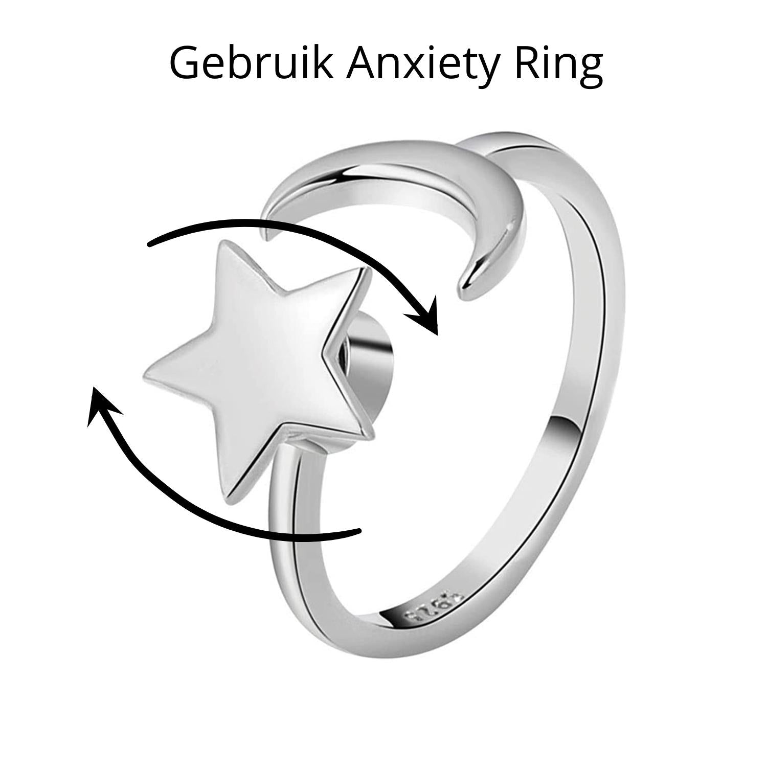 Anxiety Ring (Draairing Maan en Ster) Zilver 925 Gebruik