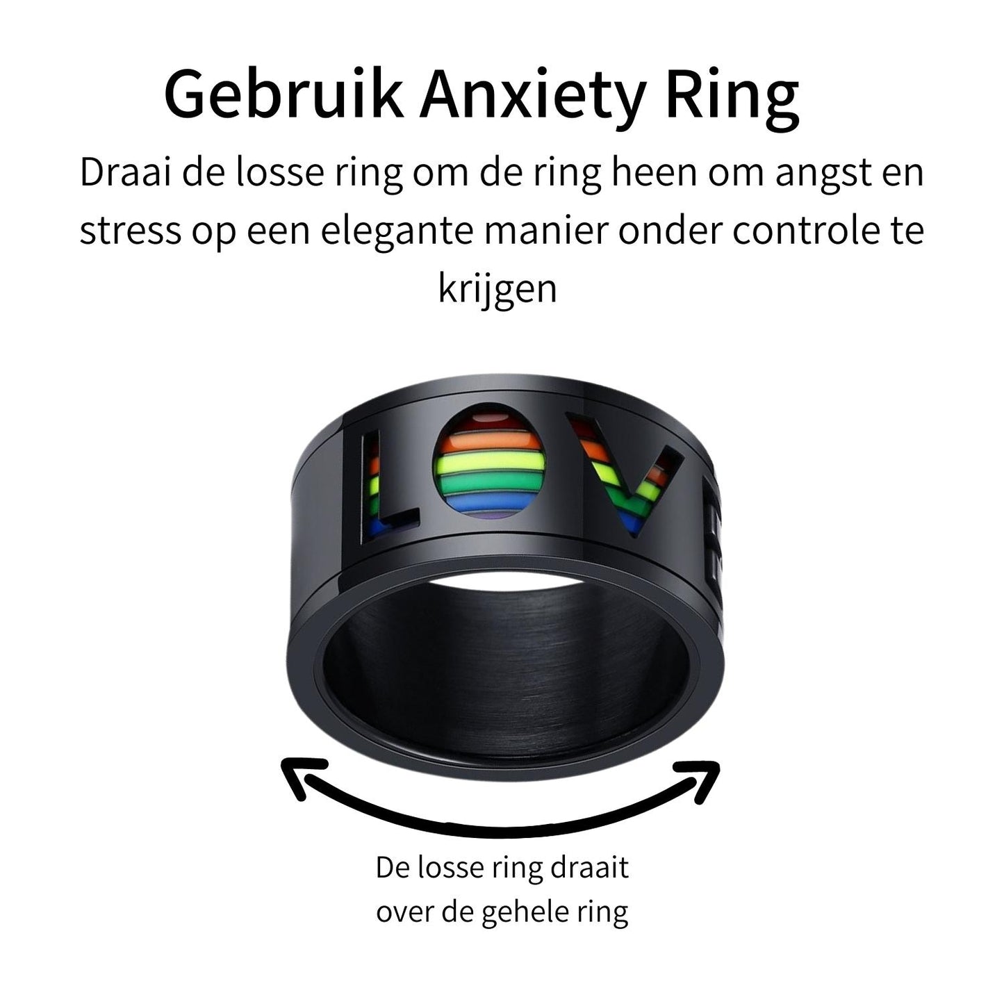 Anxiety ring (love) black 