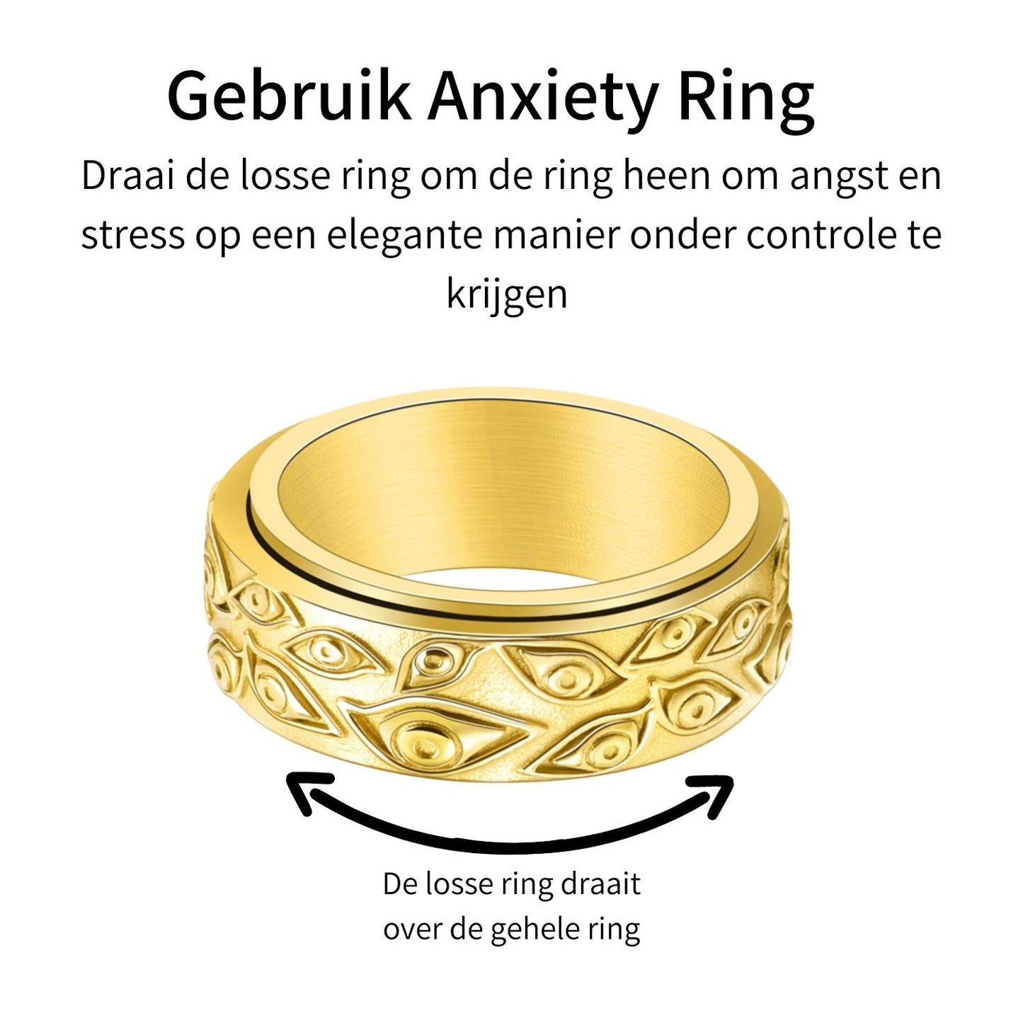 Anxiety ring (eyes) gold