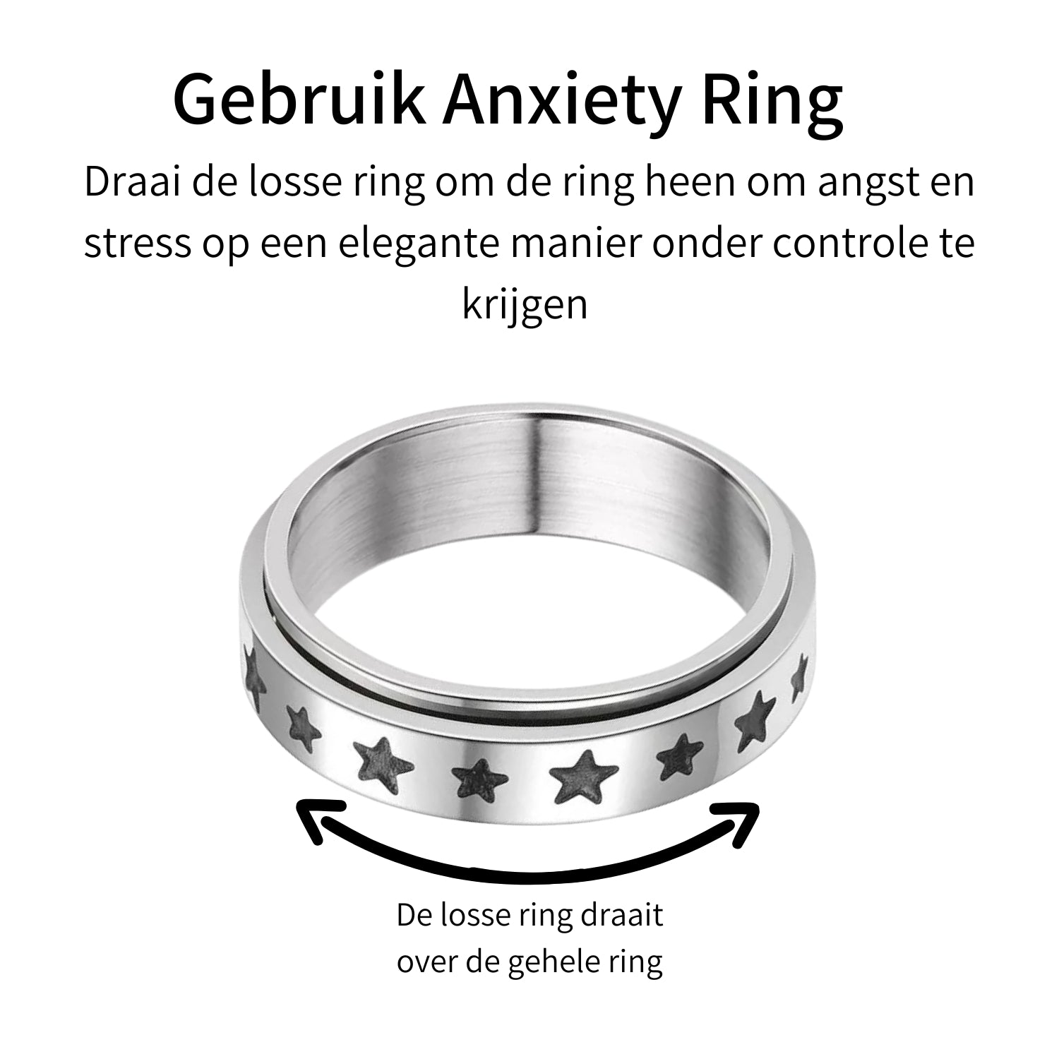 Anxiety Ring (Sterretjes) Zilver Gebruik