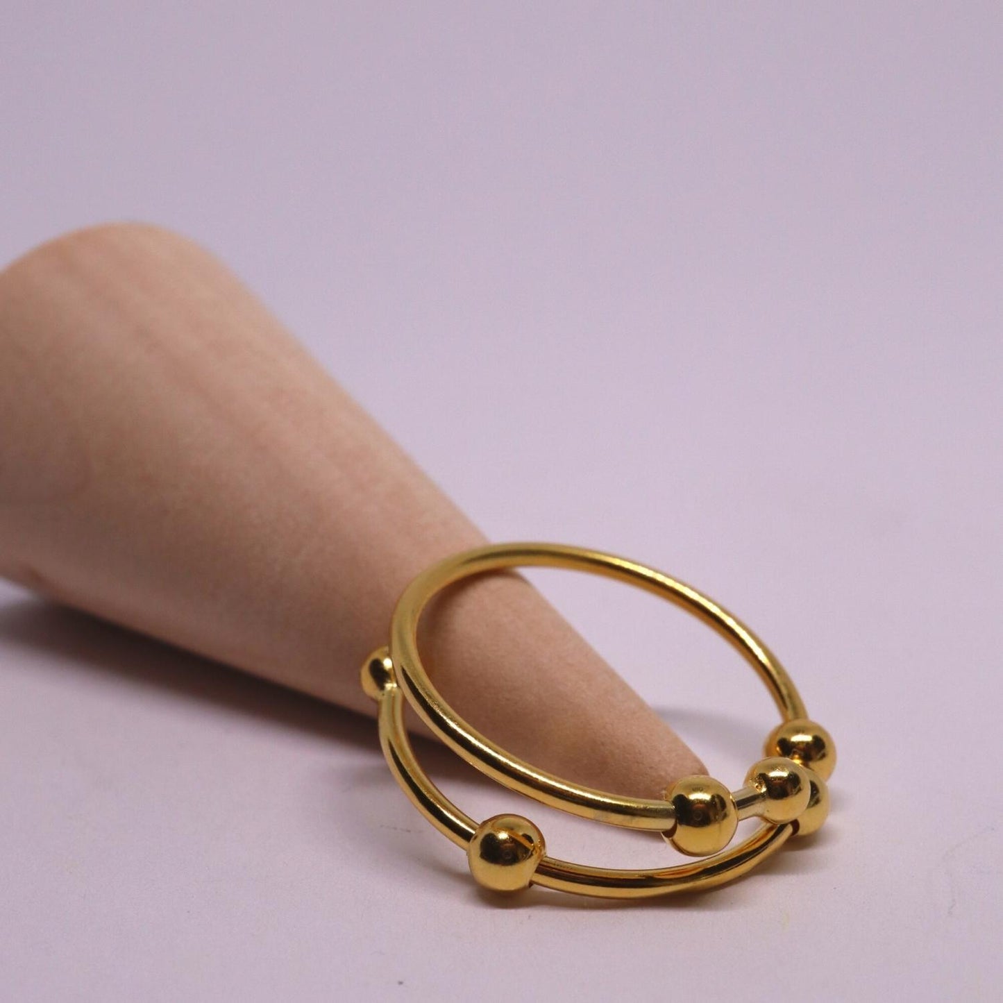 Anxiety Ring (dubbel) zilver 925 gold plated Sfeerbeeld