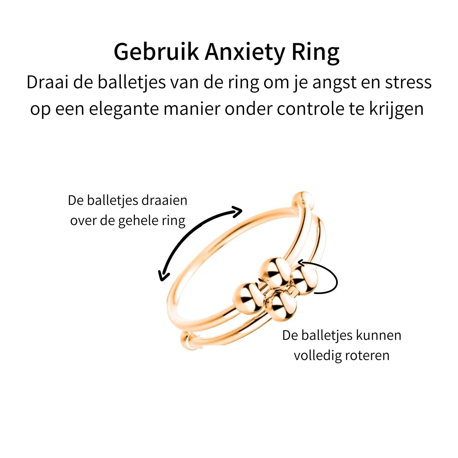 Anxiety Ring (dubbel) zilver 925 gold plated gebruik