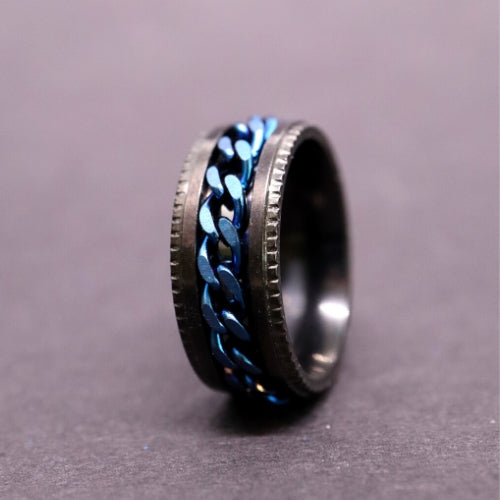 Anxiety Ring (ketting) Zwart-Blauw Sfeerbeeld