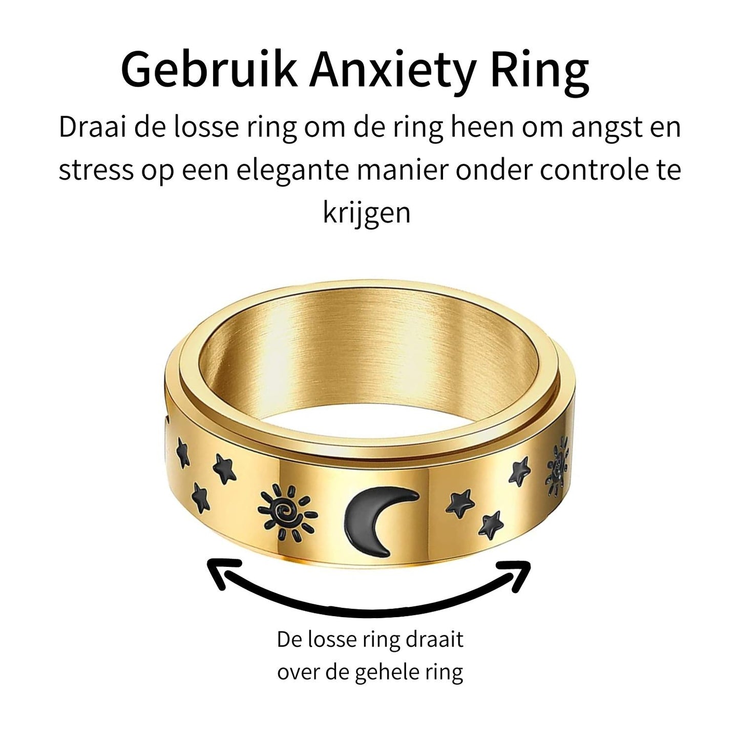 Anxiety Ring (ster maan) Goud Gebruik