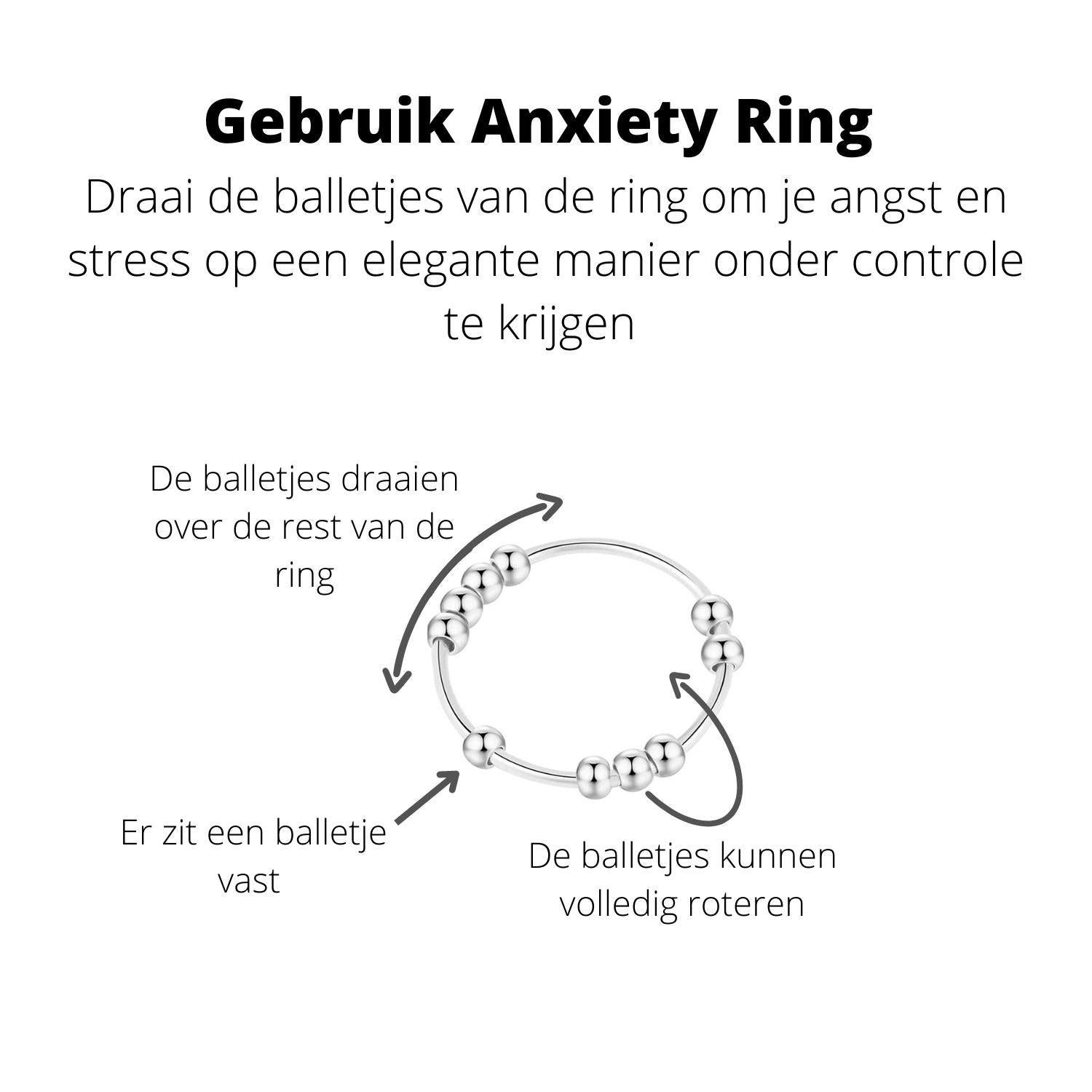 Anxiety Ring zilver kleurig (RVS) Gebruik