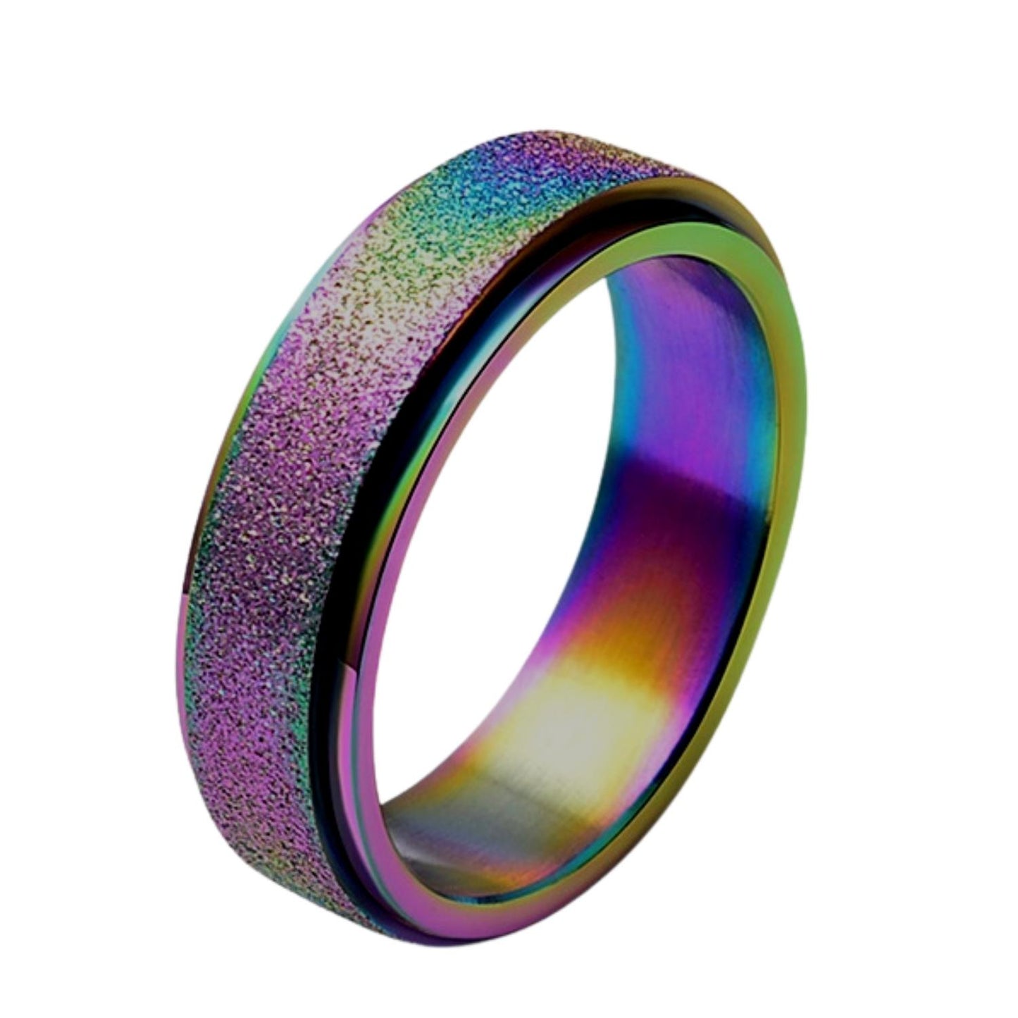 Anxiety ring (Glitter) Regenboog