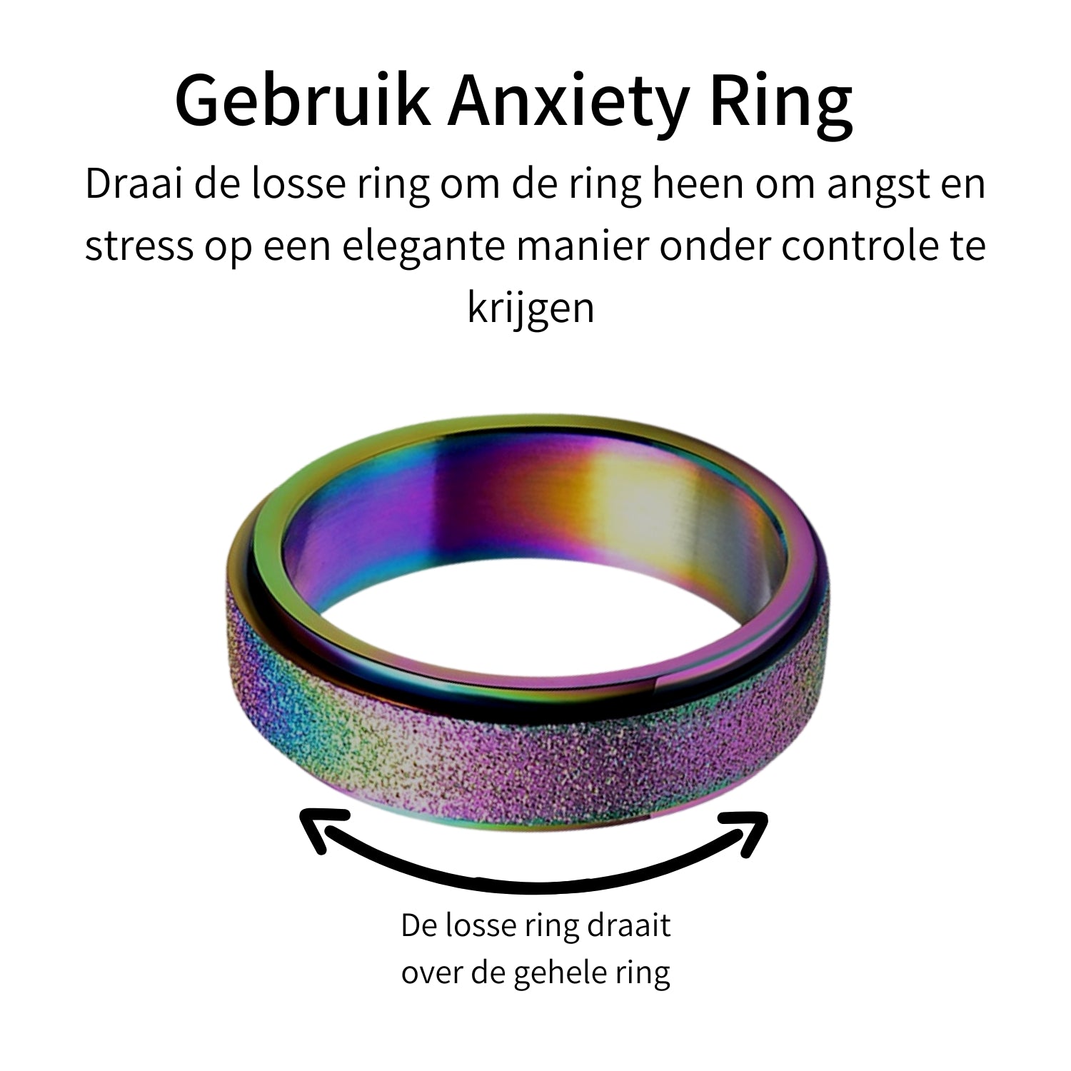 Anxiety ring (Glitter) Regenboog Gebruik