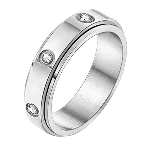 Anxiety ring (Zirkonia) Zilver