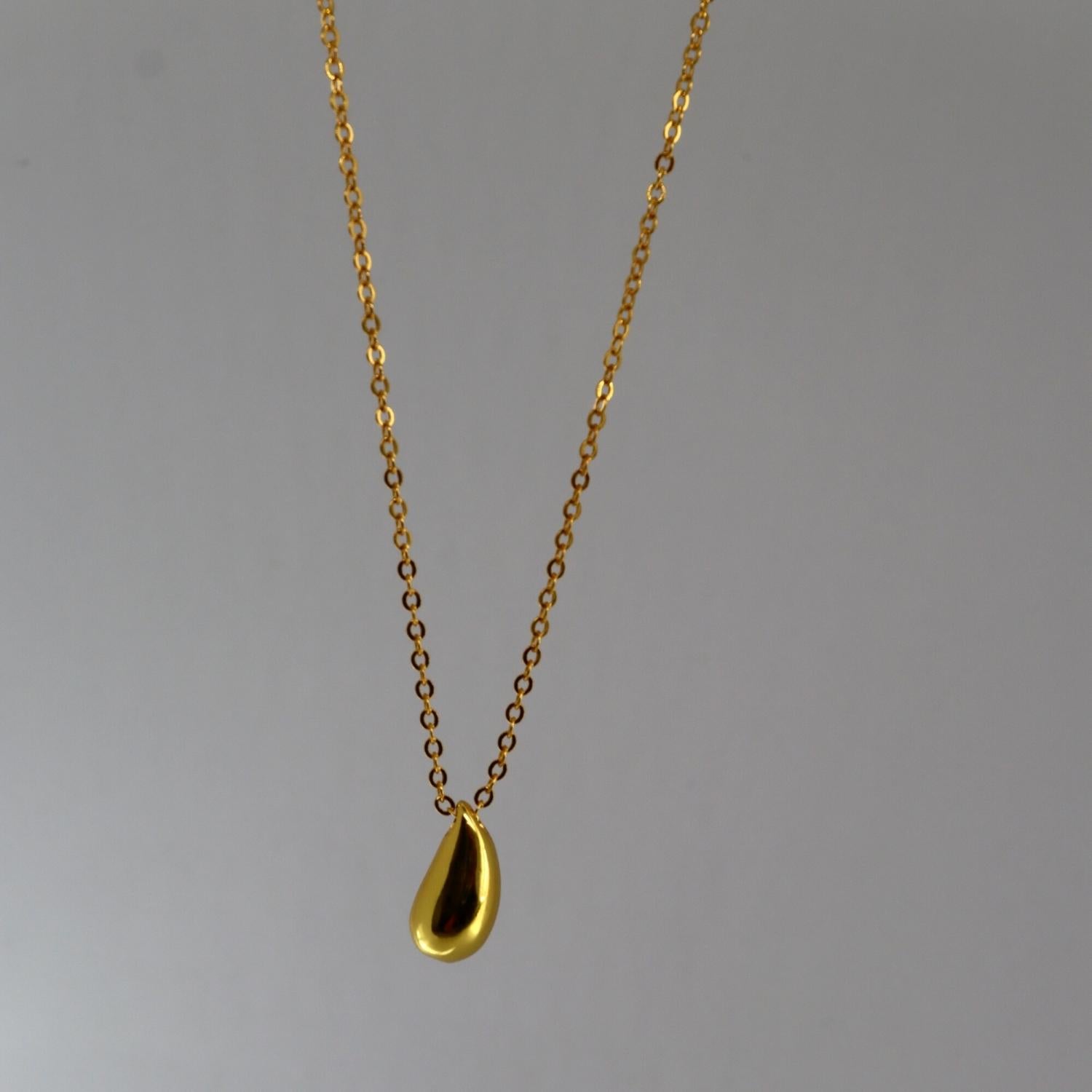 Druppel ketting zilver 925 Gold Plated Sfeerbeeld